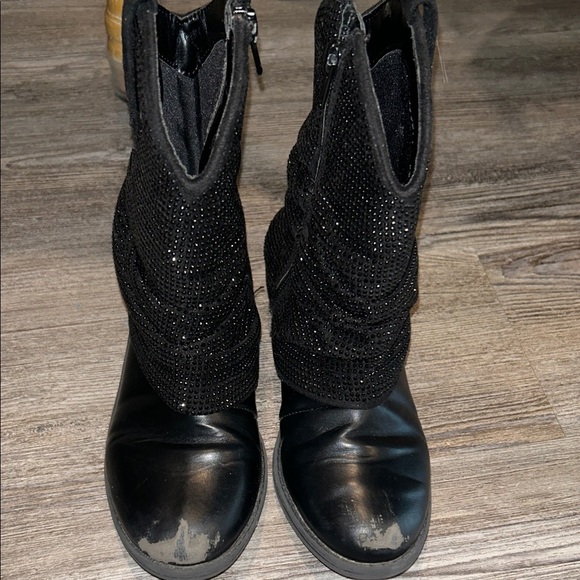 Steve Madden Lassy Little Girl Black Sparkle Ankle Boots Size Kids 13 - Picture 8 of 8
